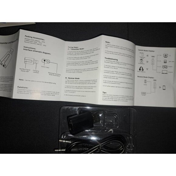 Get 4 NIB  2-in-1 Bluetooth Aux Adapter, Audio Receiver Aux Bluetooth Adapters - Picture 6 of 6